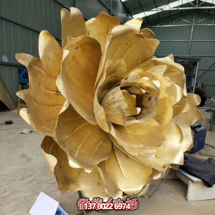 不銹鋼蓮花擺件，彩繪噴漆外觀