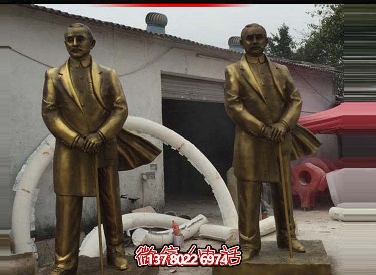 偉人孫中山仿銅雕塑，玻璃鋼擺放景觀園林