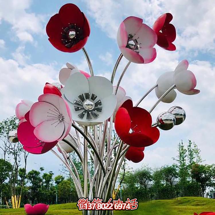 不銹鋼彩繪大型花朵雕塑,為景區(qū)廣場(chǎng)增添色彩 不銹鋼彩繪大型花朵雕塑,為景區(qū)廣場(chǎng)增添色彩