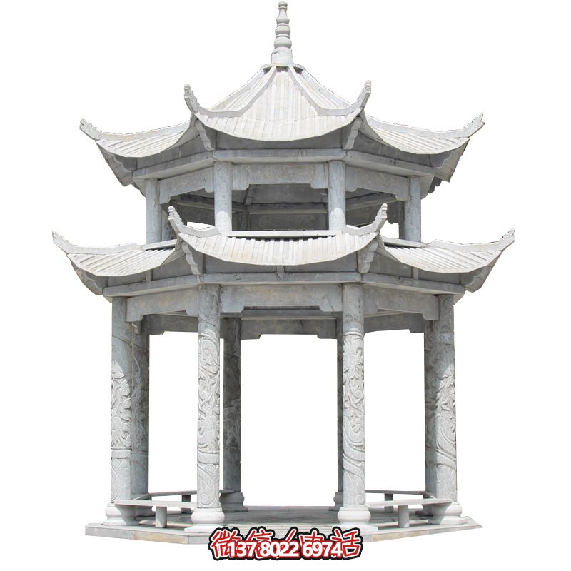 精美大理石雙層柱涼亭,雕塑點(diǎn)綴休息亭 精美大理石雙層柱涼亭,雕塑點(diǎn)綴休息亭