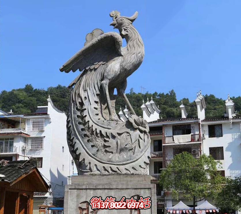 鳳凰雕塑，給公園帶來靈動之美