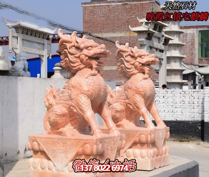 仿古神麒麟石雕，點綴您的庭院門口