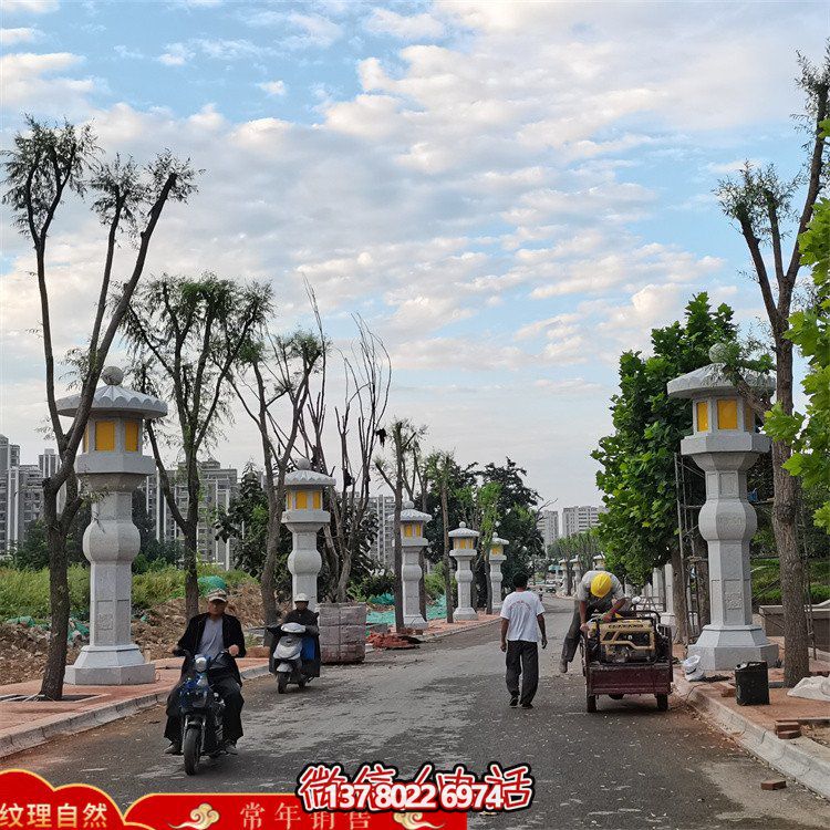 精美絕倫的大型石雕燈籠，專為園林路燈定制
