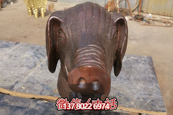 室外豬頭石雕雕塑，添加歡樂氣氛