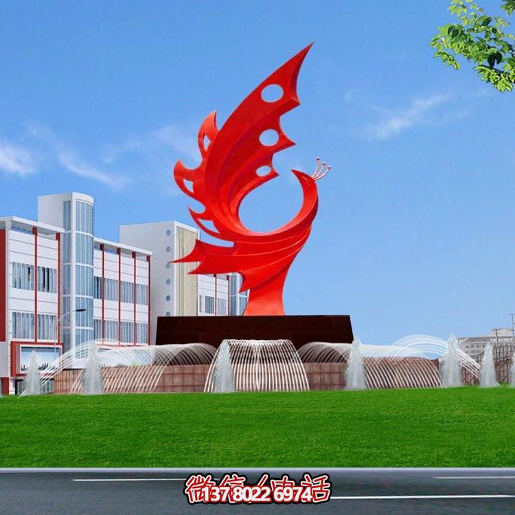 不銹鋼鳳凰標志擺件，凸顯企業形象