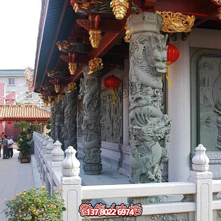 大理石雕刻的龍柱，點綴你家的廣場和寺院