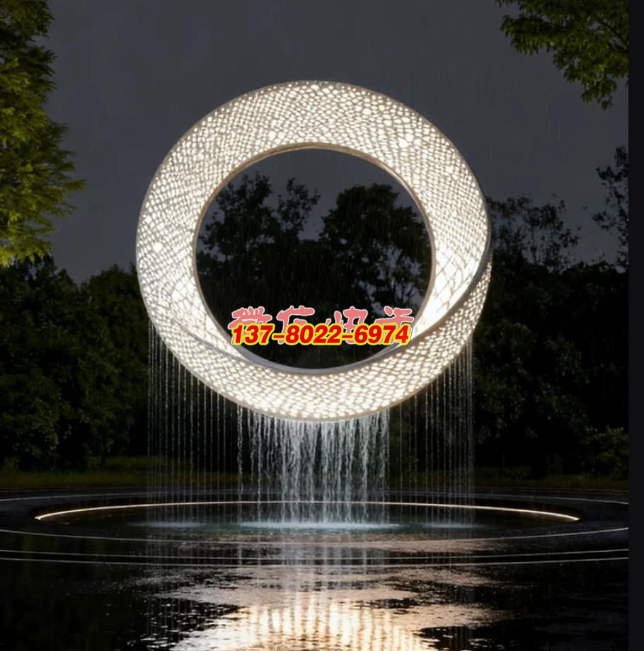 律動之環(huán)?不銹鋼景觀雕塑 —— 水韻流光的城市藝術(shù)地標(biāo)